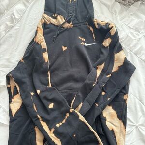 Nike Black and Tan Tie-Dye Hoodie